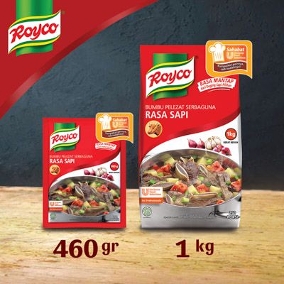 Royco Bumbu Pelezat Rasa Sapi 1kg - Penyedap khas Indonesia untuk hasilkan masakan dengan citarasa gurih & rasa daging yang mantap!